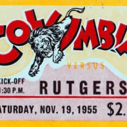 1955 Rutgers vs. Columbia Football Ticket Art | Vintage College Football History